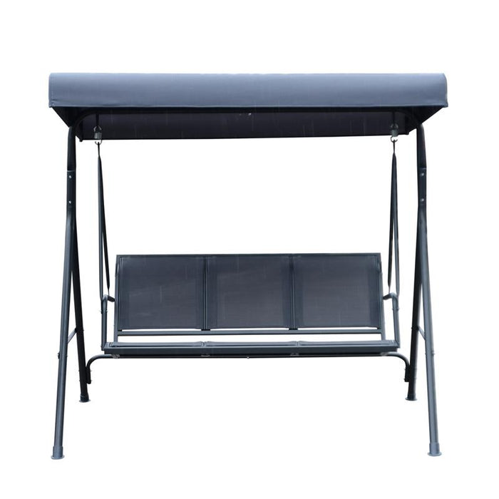 DONDOLO 3 POSTI CON BALDACCHINO IN ACCIAIO E TESSUTO POLIESTERE GRIGIO