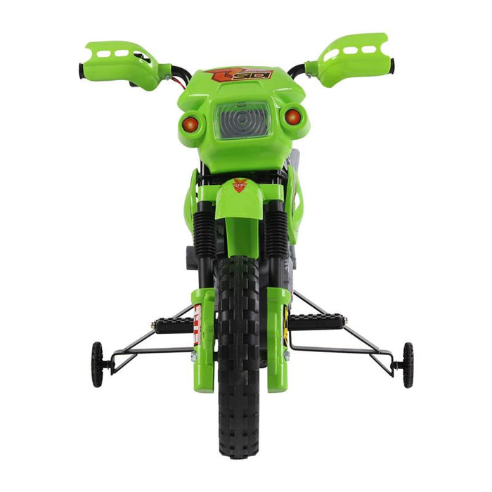 MOTO DA CROSS ELETTRICA PER BAMBINI CON ROTELLE VERDE