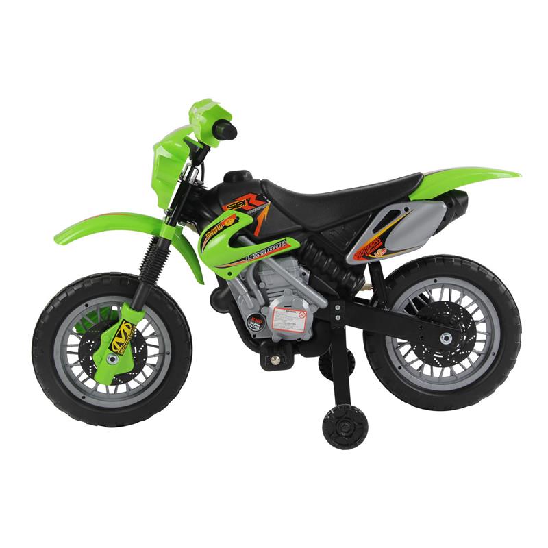 MOTO DA CROSS ELETTRICA PER BAMBINI CON ROTELLE VERDE