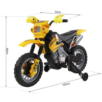 MOTO DA CROSS ELETTRICA PER BAMBINI CON ROTELLE GIALLO