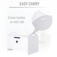 BAULE CONTENITORE PORTAGIOCHI PER CAMERETTA BAMBINI IN LEGNO BIANCO  62 X 40 X 46.5CM