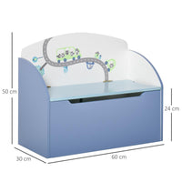 CASSAPANCA BAULE PORTAGIOCHI PANCA IN LEGNO BLU PER BAMBINI 3-8 ANNI