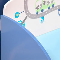 CASSAPANCA BAULE PORTAGIOCHI PANCA IN LEGNO BLU PER BAMBINI 3-8 ANNI