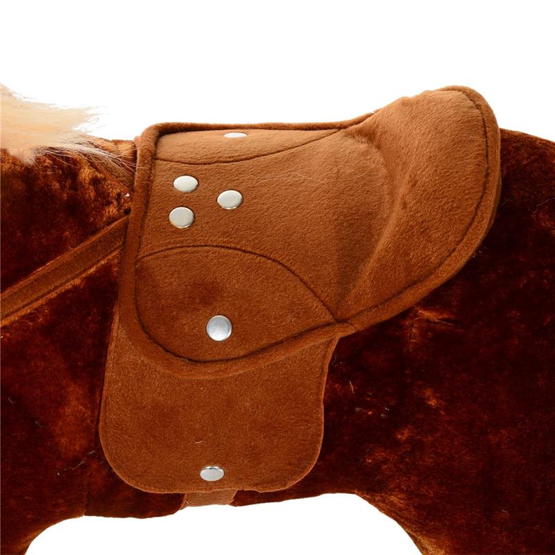 CAVALLO CAVALCABILE PER BAMBINI IN PELUCHE CON SUONI E RUOTE MARRONE