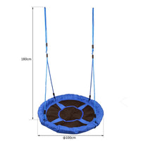 ALTALENA ROTONDA PER BAMBINI 100 X 180 CM BLU E NERA