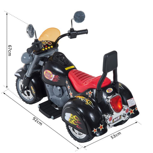 MOTO ELETTRICA PER BAMBINI CON 3 RUOTE 6 V NERO
