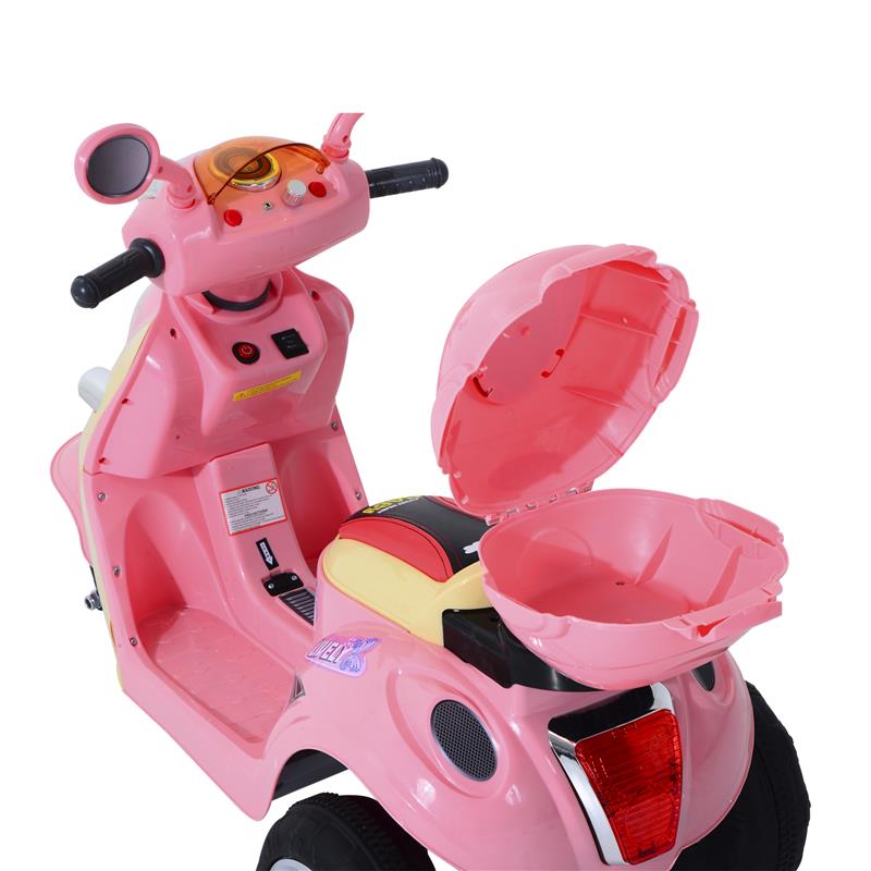 MOTORETTA PER BAMBINI ELETTRICA 6 V CON LUCI E MUSICA ROSA