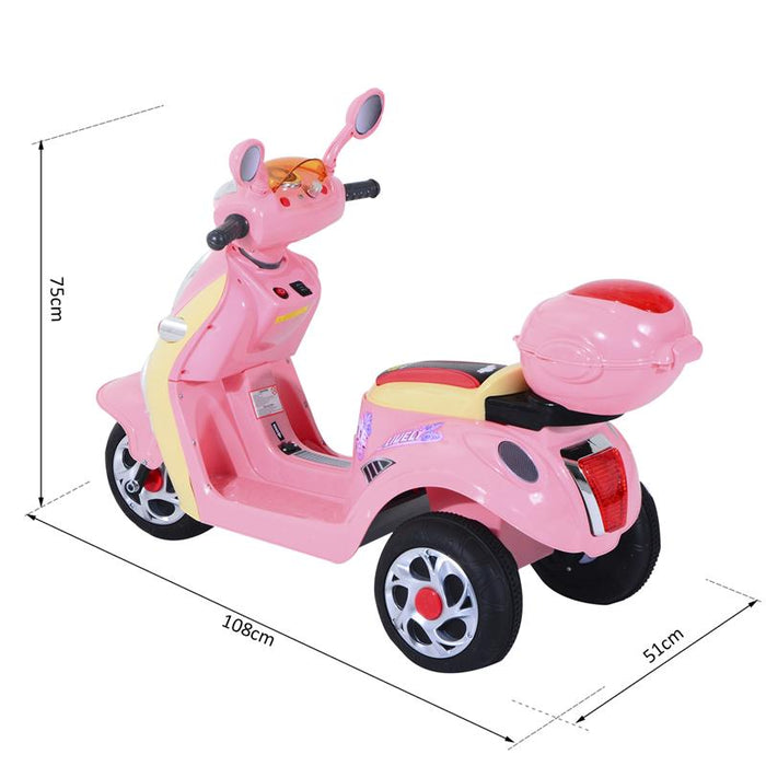 MOTORETTA PER BAMBINI ELETTRICA 6 V CON LUCI E MUSICA ROSA