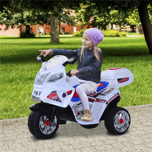 MOTO ELETTRICA PER BAMBINI 3 RUOTE CON MUSICA LUCI 112 × 51 × 72.5 CM
