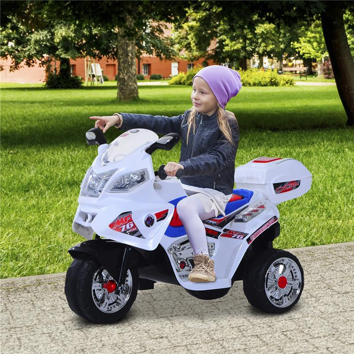 MOTO ELETTRICA PER BAMBINI 3 RUOTE CON MUSICA LUCI 112 × 51 × 72.5 CM
