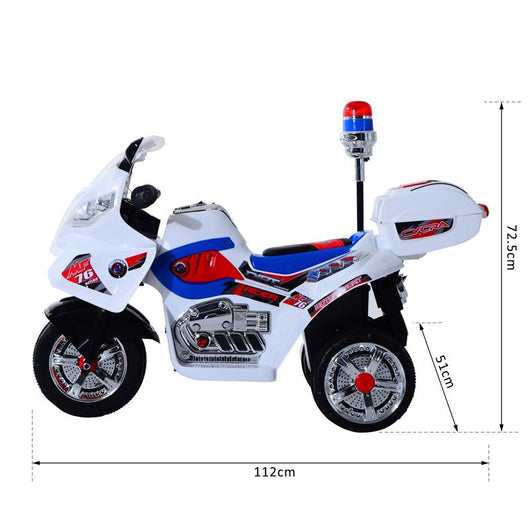 MOTO ELETTRICA PER BAMBINI 3 RUOTE CON MUSICA LUCI 112 × 51 × 72.5 CM