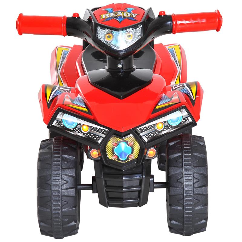 QUAD PER BAMBINI CON 4 RUOTE E CLACSON CON LUCI 60 × 38 × 42 CM COLORE ROSSO
