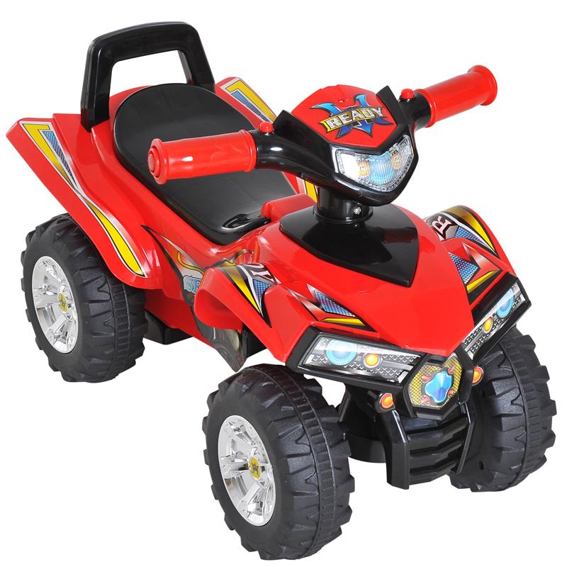 QUAD PER BAMBINI CON 4 RUOTE E CLACSON CON LUCI 60 × 38 × 42 CM COLORE ROSSO