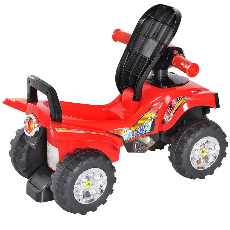 QUAD PER BAMBINI CON 4 RUOTE E CLACSON CON LUCI 60 × 38 × 42 CM COLORE ROSSO