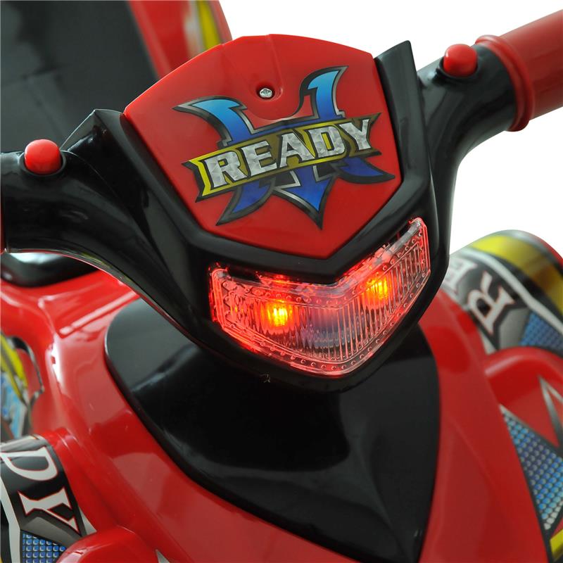 QUAD PER BAMBINI CON 4 RUOTE E CLACSON CON LUCI 60 × 38 × 42 CM COLORE ROSSO