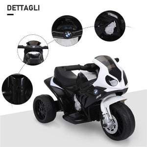 MOTO ELETTRICA PER BAMBINI BMW A BATTERIA 6 V BIANCO E NERO