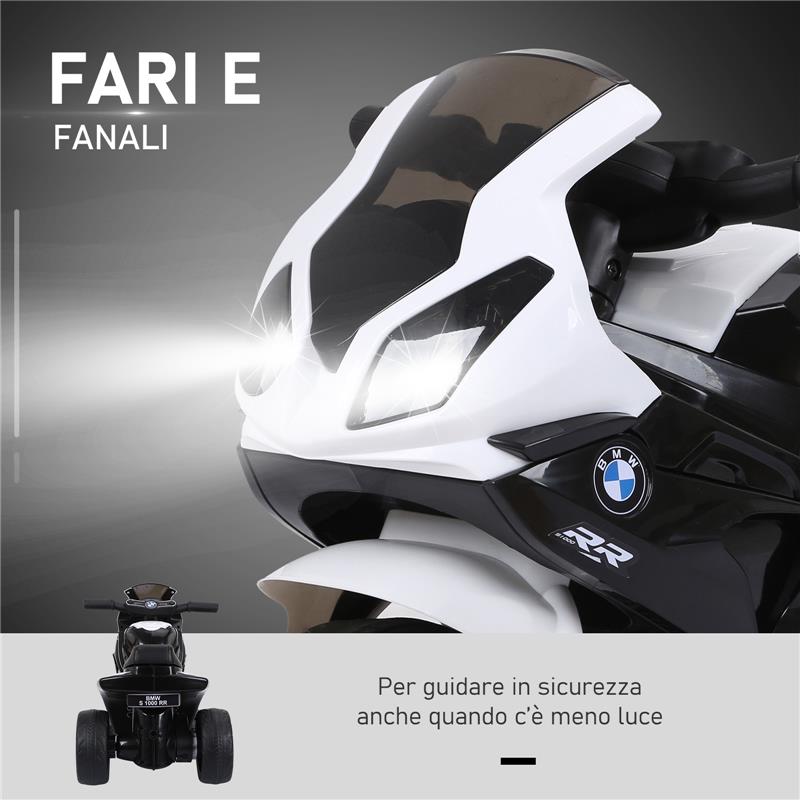 MOTO ELETTRICA PER BAMBINI BMW A BATTERIA 6 V BIANCO E NERO