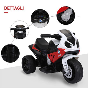 MOTO ELETTRICA PER BAMBINI BMW A BATTERIA 6 V BIANCO E ROSSO