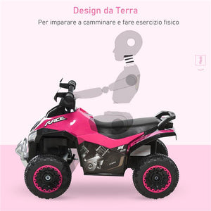 QUAD CAVALCABILE PER BAMBINI A SPINTA CON LUCI E SUONI 18-36 MESI ROSA E NERO
