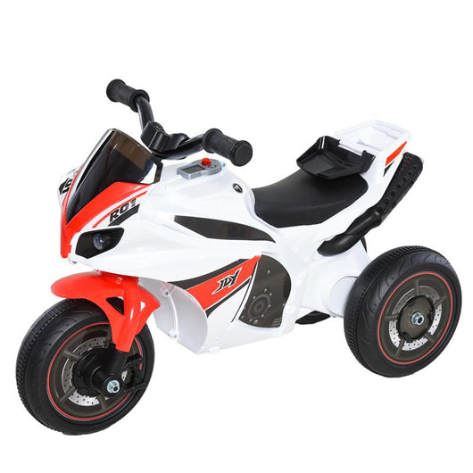 TRICICLO MOTO ELETTRICA GIOCATTOLO PER BAMBIN CON MUSICA E FARI BIANCO E ROSSO