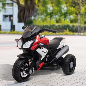 MOTO ELETTRICA PER BAMBINI 3-6 ANNI CON LUCI BATTERIA 6 V NERA ROSSA