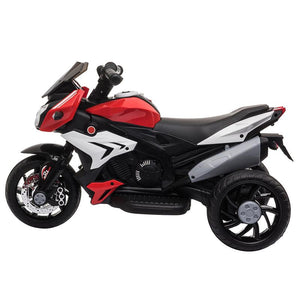 MOTO ELETTRICA PER BAMBINI 3-6 ANNI CON LUCI BATTERIA 6 V NERA ROSSA