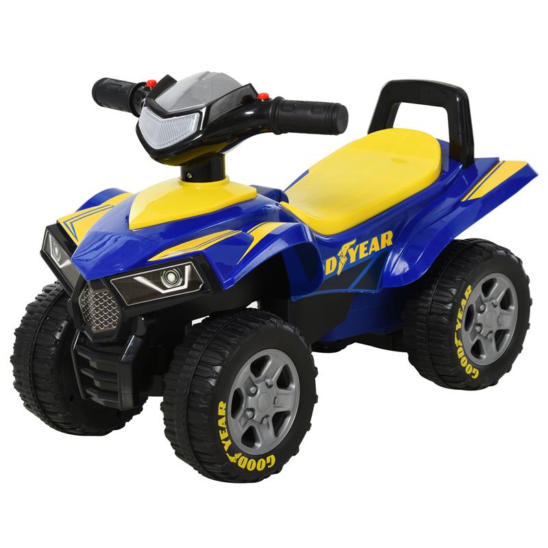 QUAD GIOCATTOLO PER BAMBINI 12-36 MESI LICENZA GOODYEAR CON LUCI E SUONI BLU E GIALLO
