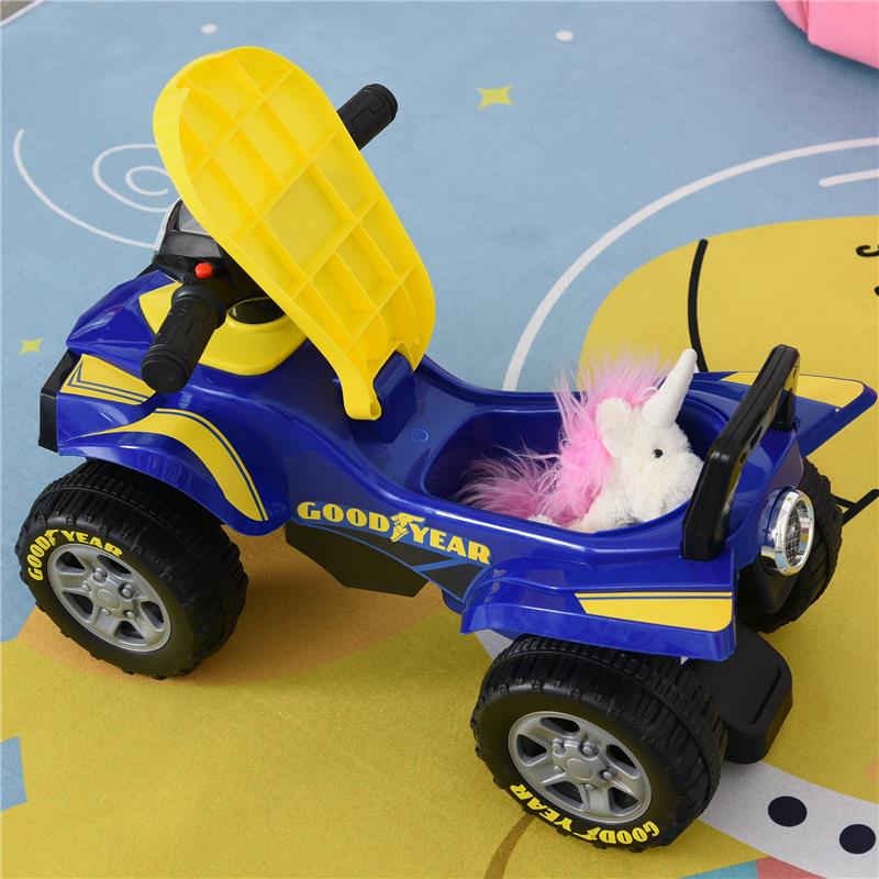 QUAD GIOCATTOLO PER BAMBINI 12-36 MESI LICENZA GOODYEAR CON LUCI E SUONI BLU E GIALLO