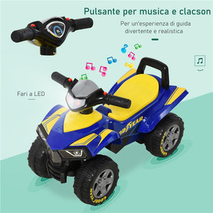 QUAD GIOCATTOLO PER BAMBINI 12-36 MESI LICENZA GOODYEAR CON LUCI E SUONI BLU E GIALLO