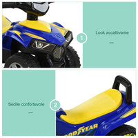 QUAD GIOCATTOLO PER BAMBINI 12-36 MESI LICENZA GOODYEAR CON LUCI E SUONI BLU E GIALLO