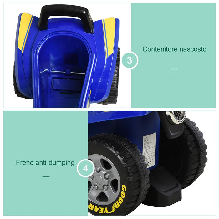 QUAD GIOCATTOLO PER BAMBINI 12-36 MESI LICENZA GOODYEAR CON LUCI E SUONI BLU E GIALLO
