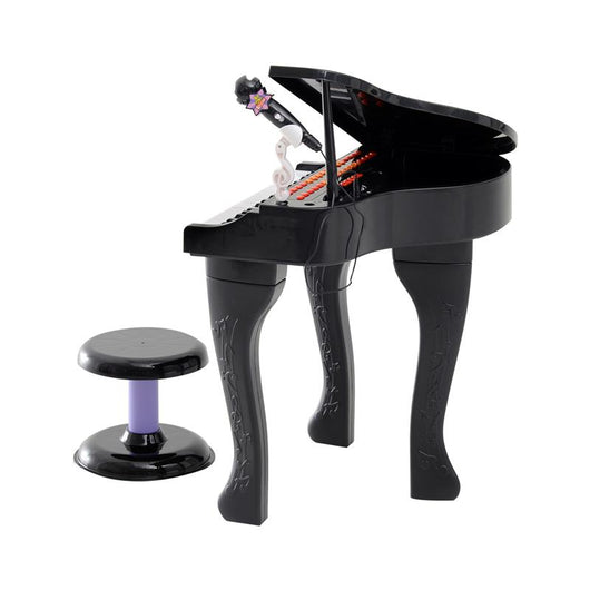 MINI PIANOFORTE GIOCATTOLO PER BAMBINI CON MICROFONO E SGABELLO NERO
