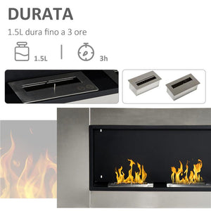 CAMINO BIOETANOLO DA PARETE CON 2 BRUCIATORI 110X54X14 5CM