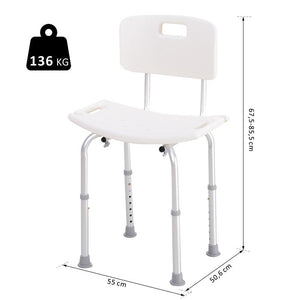 SEDIA PER DOCCIA CON SCHIENALE SEDIA DA VASCA ALTEZZA REGOLABILE ANTISCIVOLO