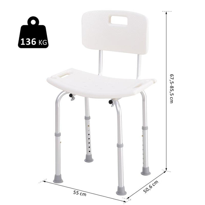 SEDIA PER DOCCIA CON SCHIENALE SEDIA DA VASCA ALTEZZA REGOLABILE ANTISCIVOLO