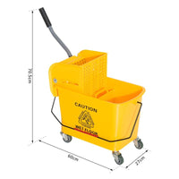 CARRELLO SECCHIO 20L CON SEPARATORE ACQUA E STRIZZATORE RIMOVIBILE IN PP