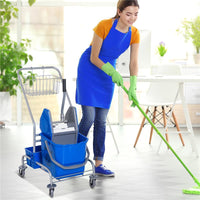 CARRELLO PROFESSIONALE LAVAPAVIMENTI CON SECCHIO DA 25LT E STRIZZATORE BLU