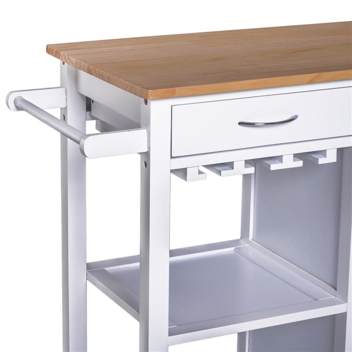 CARRELLO DA CUCINA CLASSICO 2 CASSETTI IN LEGNO 88.5 X 40 X 86 CM