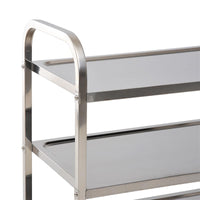 CARRELLO CUCINA PORTAVIVANDE CON RUOTE SCAFFALE CUCINA 3 RIPIANI IN ACCIAIO INOX 85X45X90CM