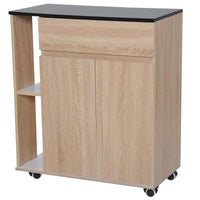 MOBILETTO DA CUCINA CON RUOTE CASSETTI ARMADIETTO LEGNO