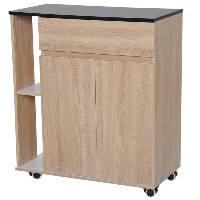 MOBILETTO DA CUCINA CON RUOTE CASSETTI ARMADIETTO LEGNO