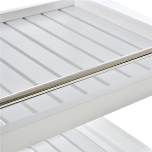 CARRELLO DA CUCINA  CON RUOTE IN LEGNO BIANCO CON 3 RIPIANI 4 RUOTE 360°