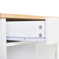 CARRELLO DA CUCINA CON CASSETTO ANTA E 3 RIPIANI IN LEGNO 66X39,5X86,5 CM BIANCO