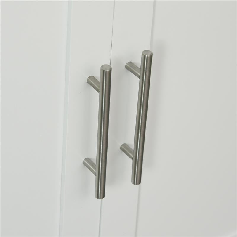 CARRELLO DA CUCINA IN LEGNO BIANCO CON CASSETTO, ARMADIETTO E 3 RIPIANI