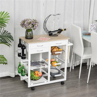 CARRELLO DA CUCINA SALVASPAZIO IN LEGNO BIANCO 92 X 37 X 82CM