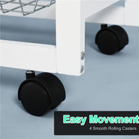 CARRELLO DA CUCINA SALVASPAZIO IN LEGNO BIANCO 92 X 37 X 82CM