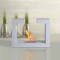 CAMINO A BIOETANOLO IN ACCIAIO INOSSIDABILE CON 1 SERBATOIO 1.5LT 78 X 25 X 58 BIANCO