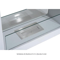 CAMINO A BIOETANOLO IN ACCIAIO INOSSIDABILE CON 1 SERBATOIO 1.5LT 78 X 25 X 58 BIANCO