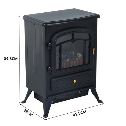 CAMINO ELETTRICO DA TERRA CON EFFETTO FIAMMA POTENZA 950W /1850W 42X28X55CM NERO