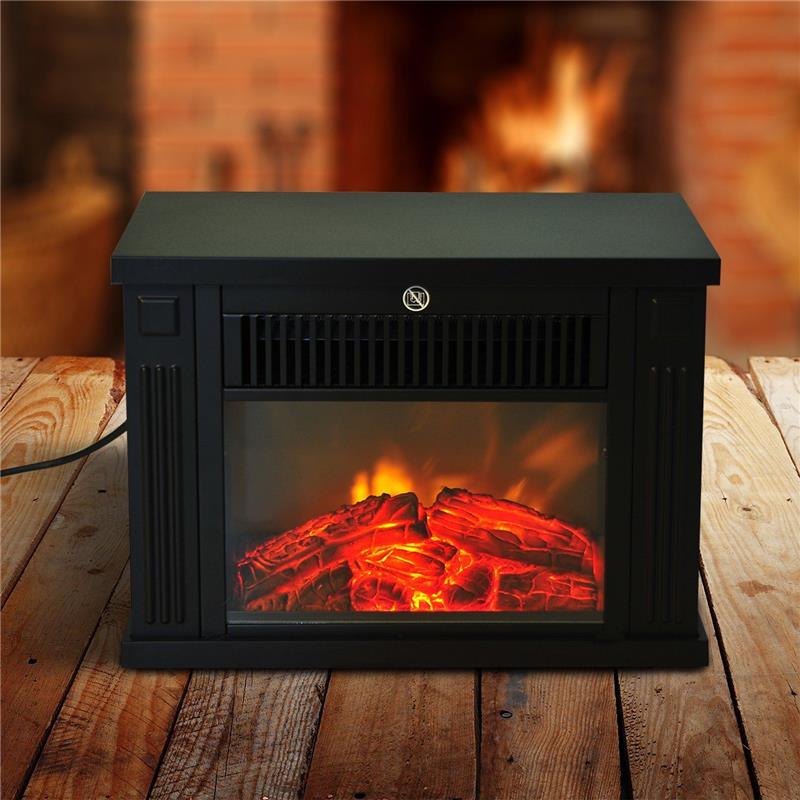 CAMINO ELETTRICO DA TERRA POTENZA 600W/1200W IN PLASTICA E VETRO TEMPERATO NERO, 34X17X25CM